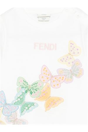 Jersey T-shirt with multicolor print FENDI KIDS | BFI1827AJF0TU9